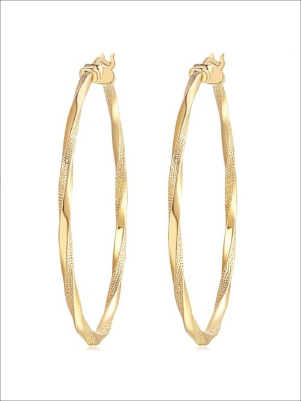 14K Gold Plated Hoop Earrings for Women 45MM